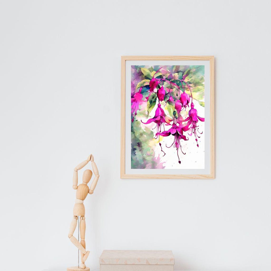 Magenta Fuchsia Flower Watercolor Floral Botanical Vibrant Art Print - Image 2