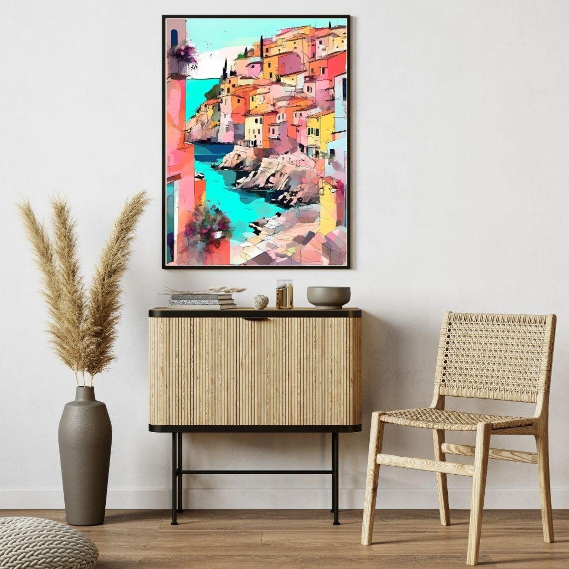 Italian Seaside Village Colorful Cliffside Houses Coastal Travel Poster - Image 3