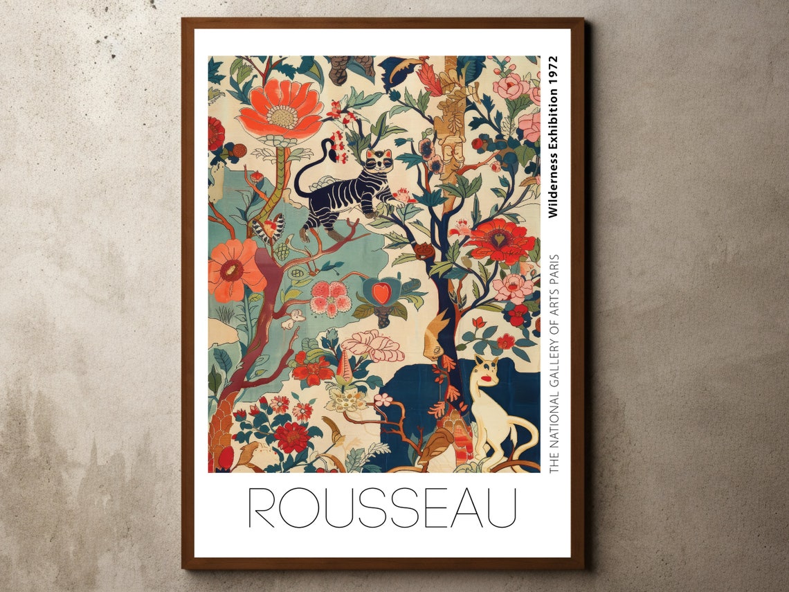 Rousseau Wilderness Exhibition 1972 Tiger Jungle Tree Of Life Poster