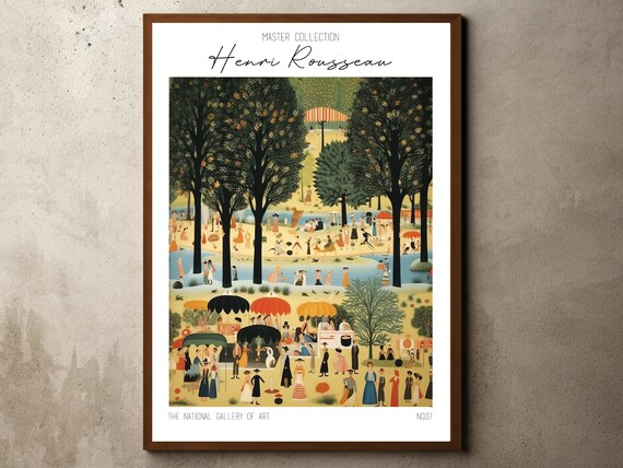 Henri Rousseau Print Poster Tropical Decor Botanical Jungle Exhibition Animals Forest Vintage Wall Art