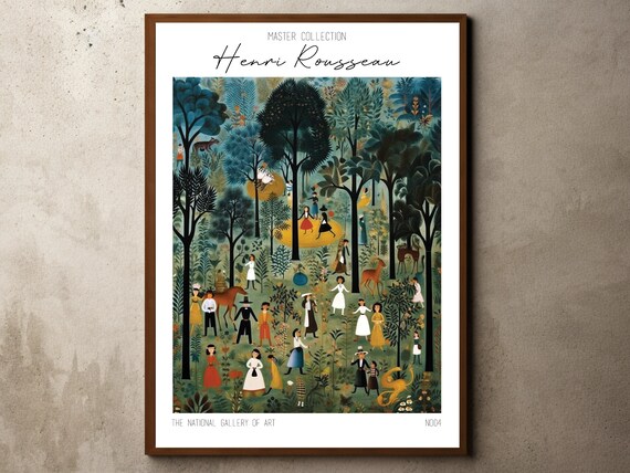 Henri Rousseau Print Poster Tropical Decor Botanical Jungle Exhibition Animals Forest Vintage Wall Art