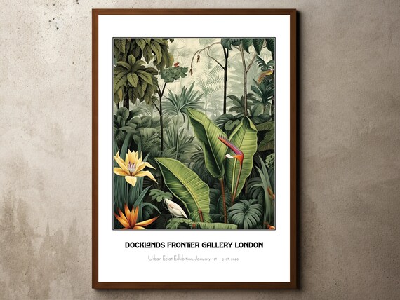 Henri Rousseau Print Poster Tropical Decor Botanical Jungle Exhibition Animals Forest Vintage Wall Art