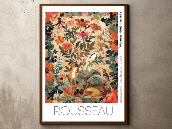 Henri Rousseau Print Poster Tropical Decor Botanical Jungle Exotic Pattern Vintage Wall Art