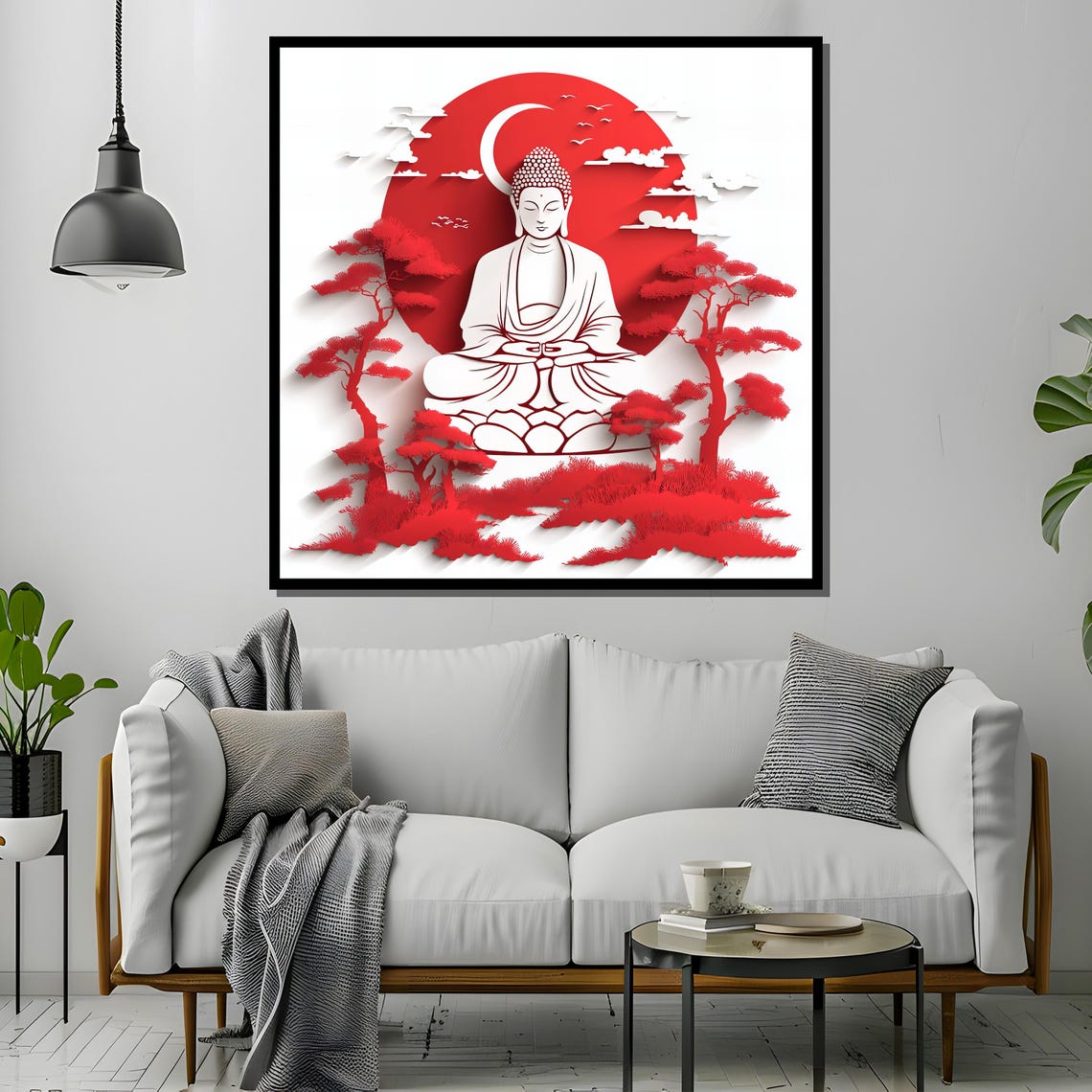 Buddha Wall Art, Paper Cut Style Zen Decor - Image 2