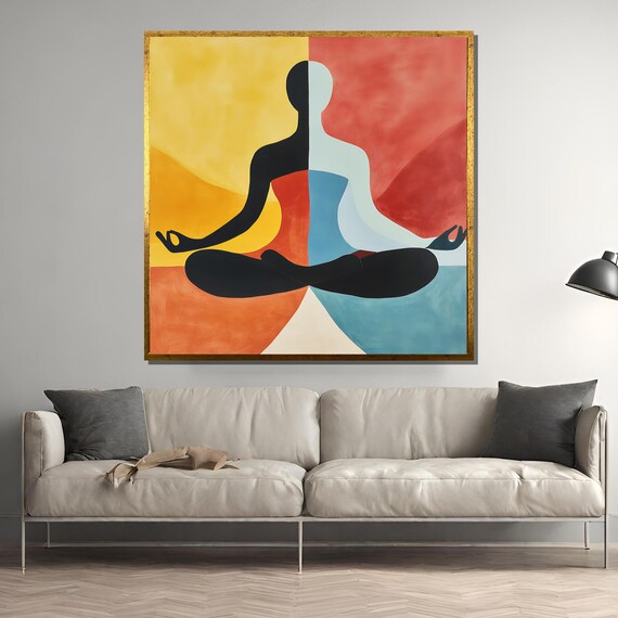 Abstract Meditation Figure, Modern Minimalist Zen Wall Art