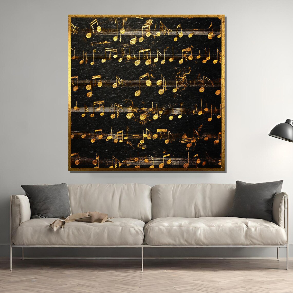 Gold Music Notes, Elegant Musical Sheet Pattern