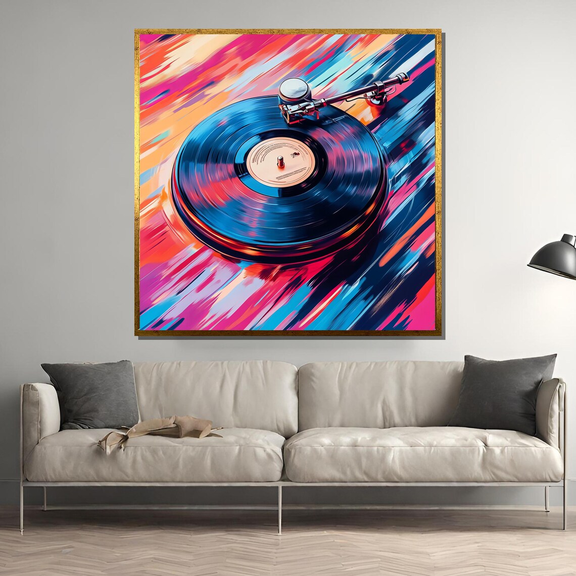 Vinyl Record Turntable Art, Retro Music Poster