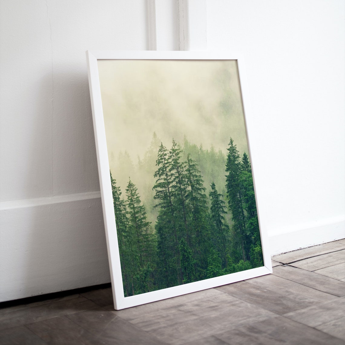 Trees Misty Trees Nature Home Decor Wall Art Trees Landscape Misty Scene - Image 4
