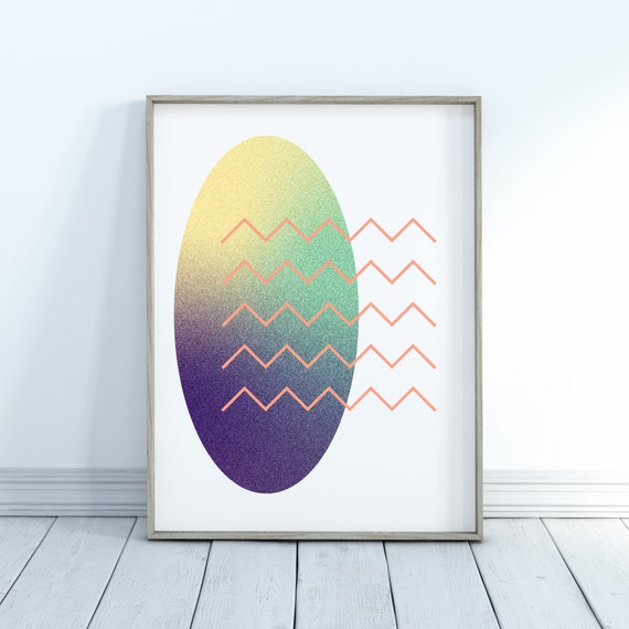 Abstract Oval Print Geometric Print Abstract Oval Geometric Home Decor Wall Art Circle