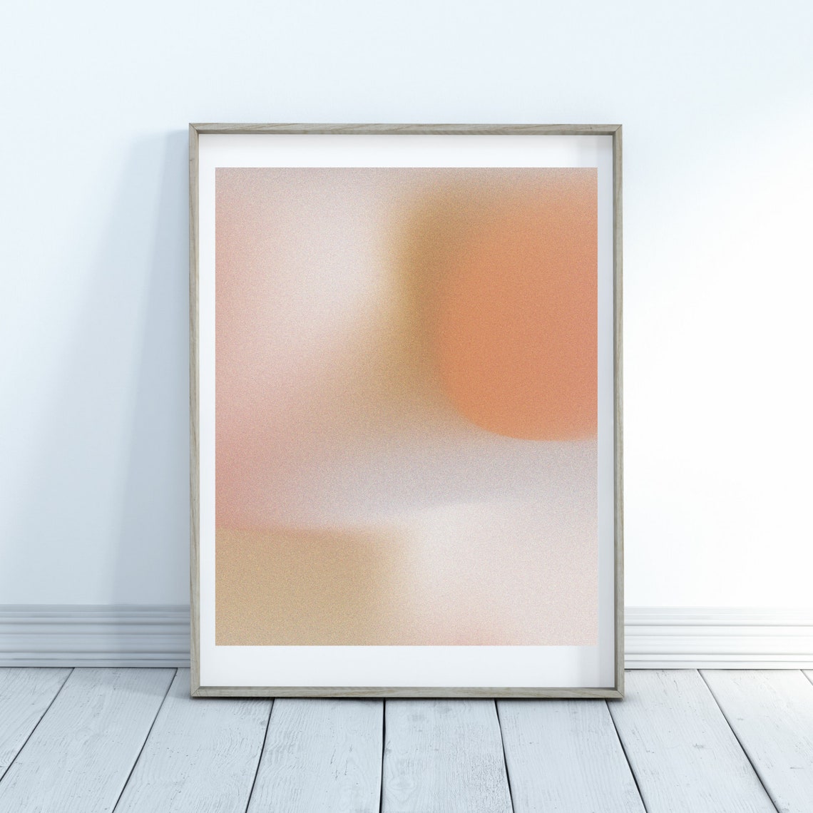 Beige Abstract Watercolor Poster Soft Blush And Terracotta Tones