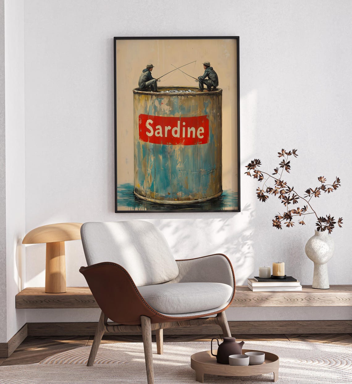Sardine Print Poster Wall Art Sardine Fish Print Eclectic Wall Art Colorful Maximalist Poster - Image 2