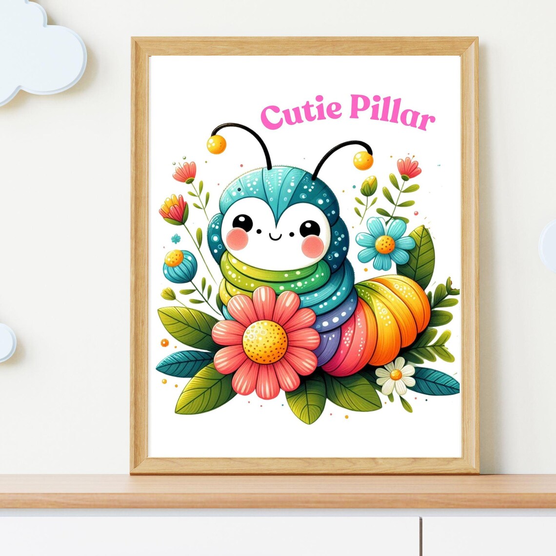 Illustrated Colourful Caterpillar Nursery Decor - Image 2