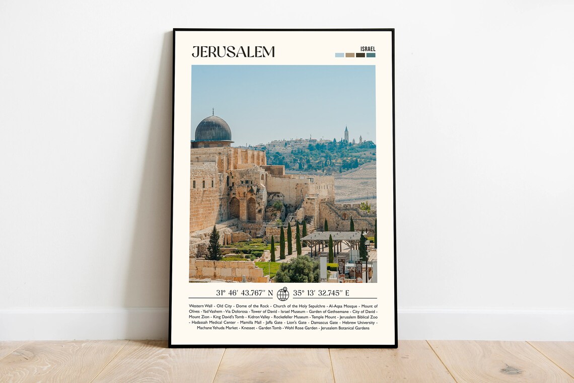 Jerusalem Israel Dome Of The Rock Old City Photo Travel Poster