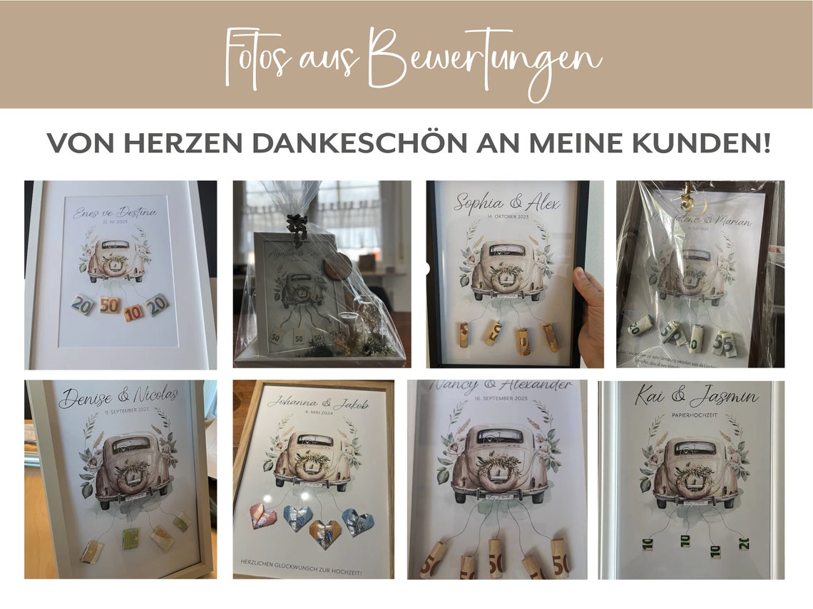 Money Gift With A Car For The Wedding Bride And Groom Gift Wedding Car Gift Pdf Personalized Gift Money Gift - Image 2