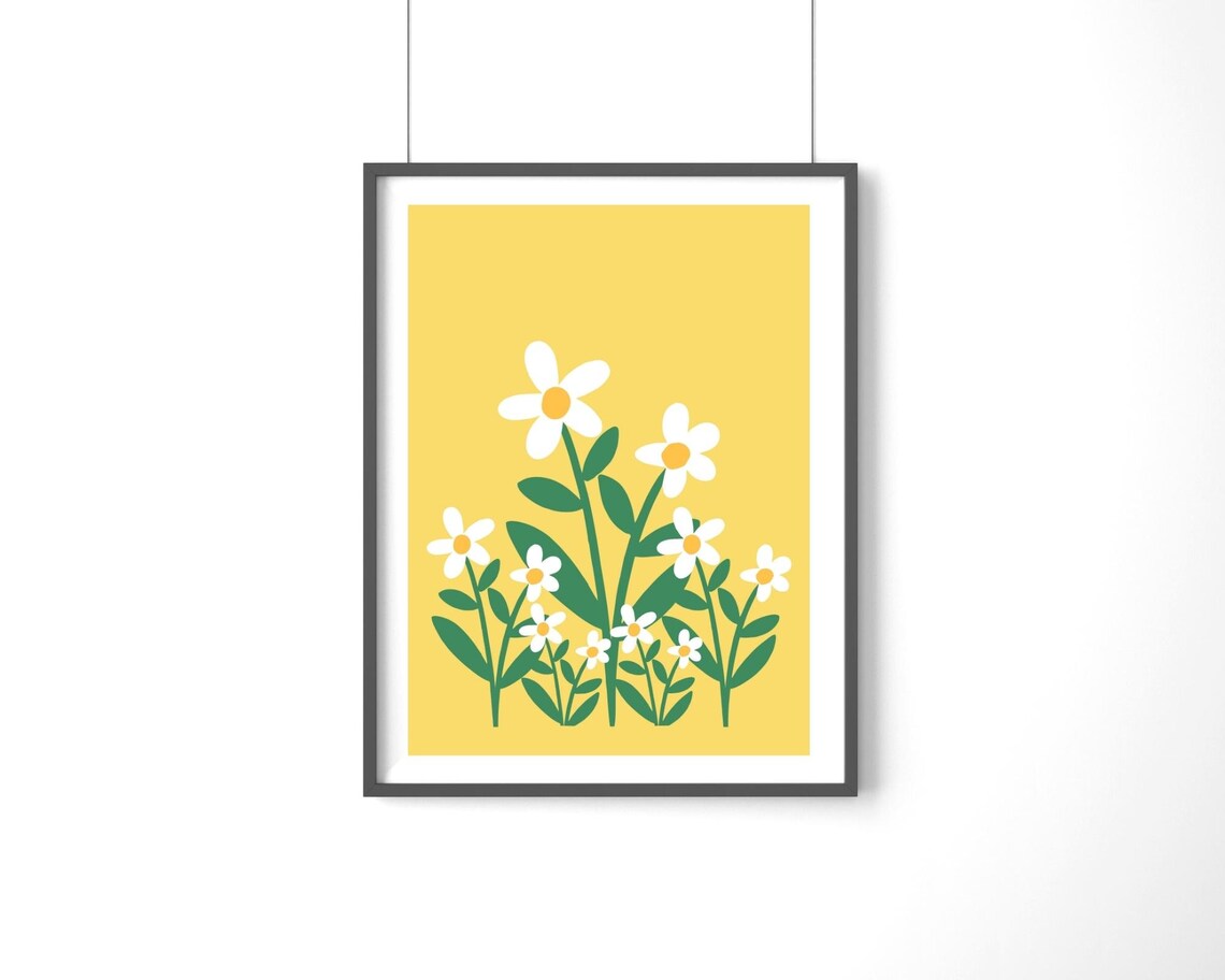 Daisies Art Print, Spring Botanical Poster - Image 2