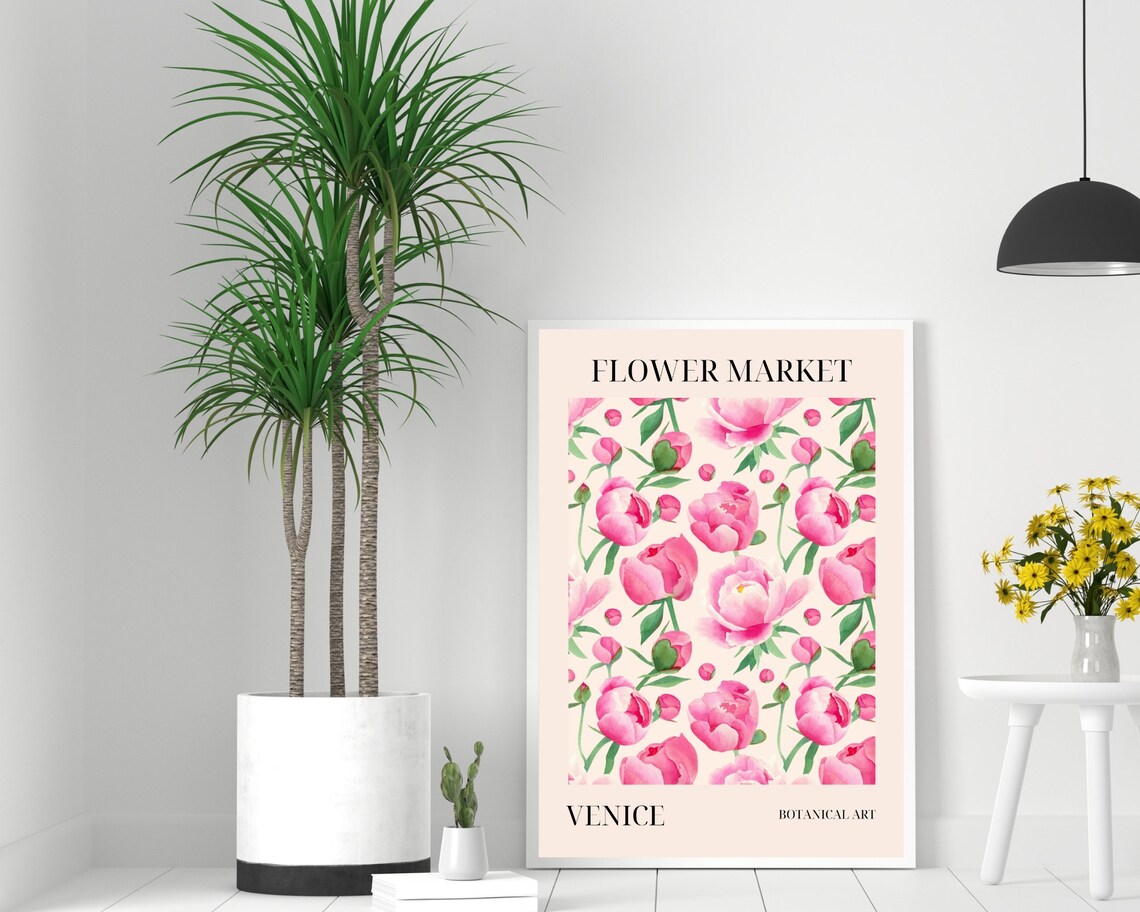 Boho Venice Flower Market Abstract Flowers Art Print - Image 2