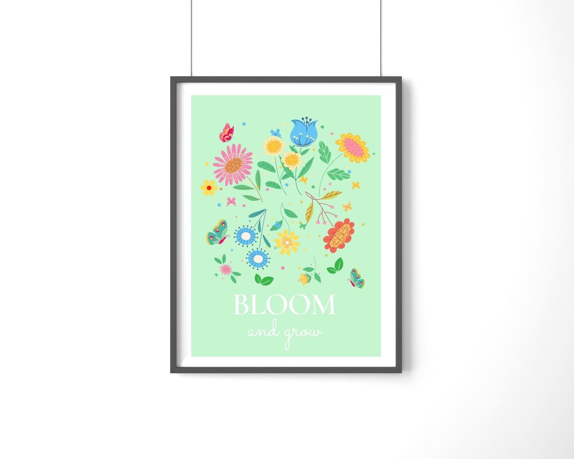 Bloom Floral Botanical Art Print, Retro Daisy Meadow - Image 3
