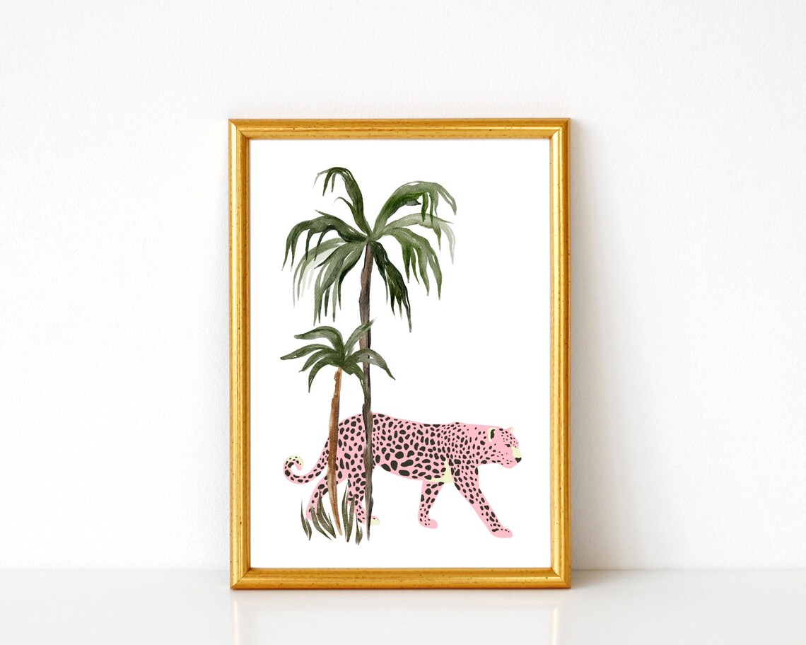 Leopard Tropical Boho Animal Print Poster - Image 2