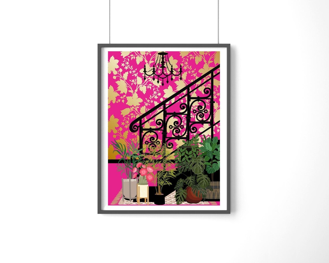 Botanical Banister Art Print, Boho Wall Art - Image 2