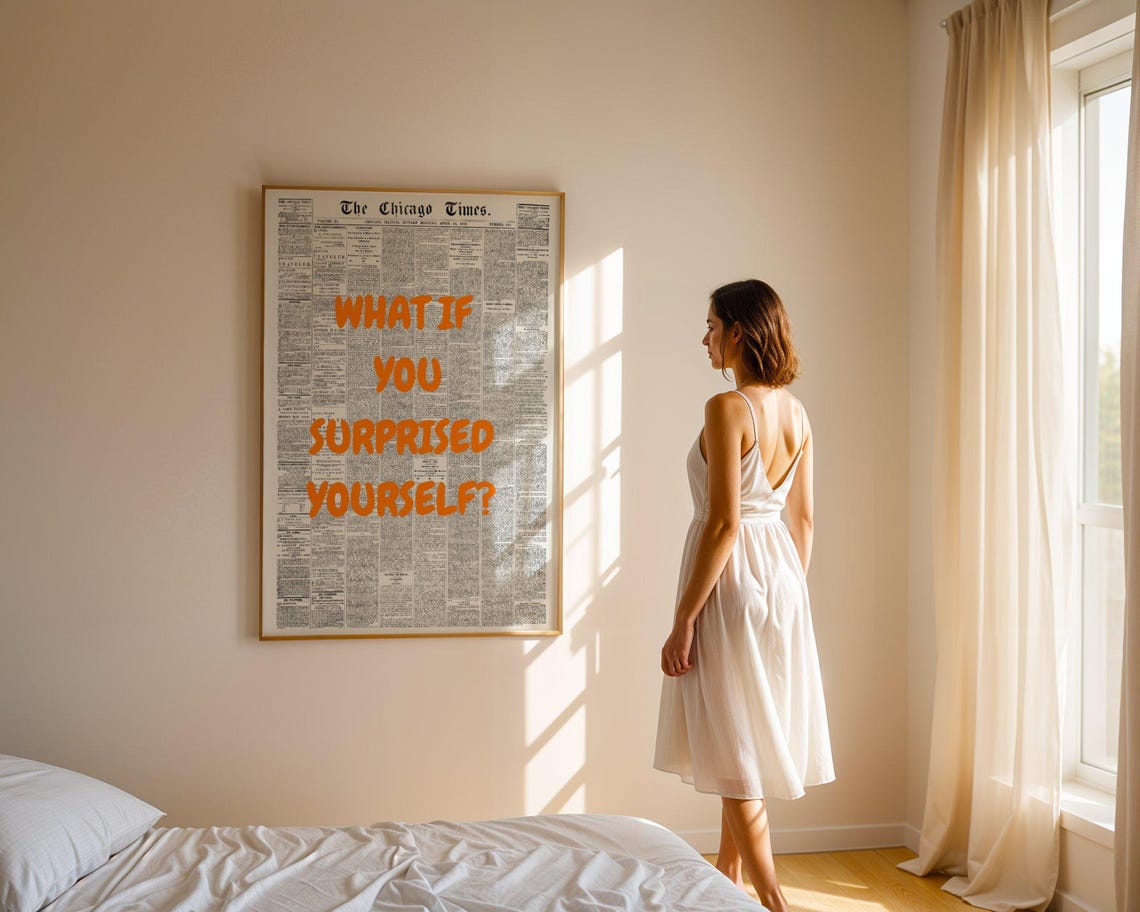What If You Surprised Yourself Orange Typography Quote Poster - Image 5