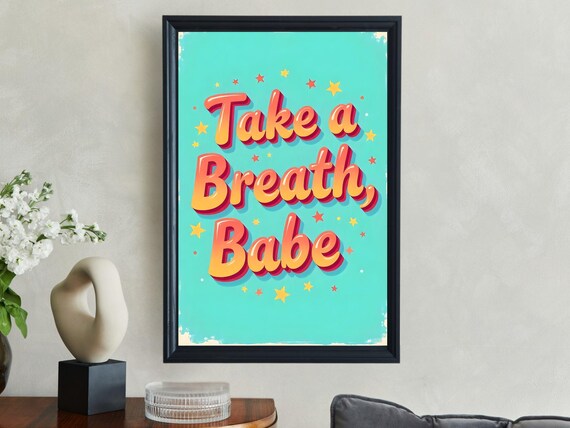 Wall Art Print Quote Poster Preppy Wall Art Retro Home Decor Inspirational Art Colorful Typography