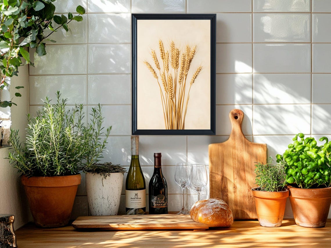 Golden Wheat Stalks Rustic Botanical Countryside Decor Poster - Image 2