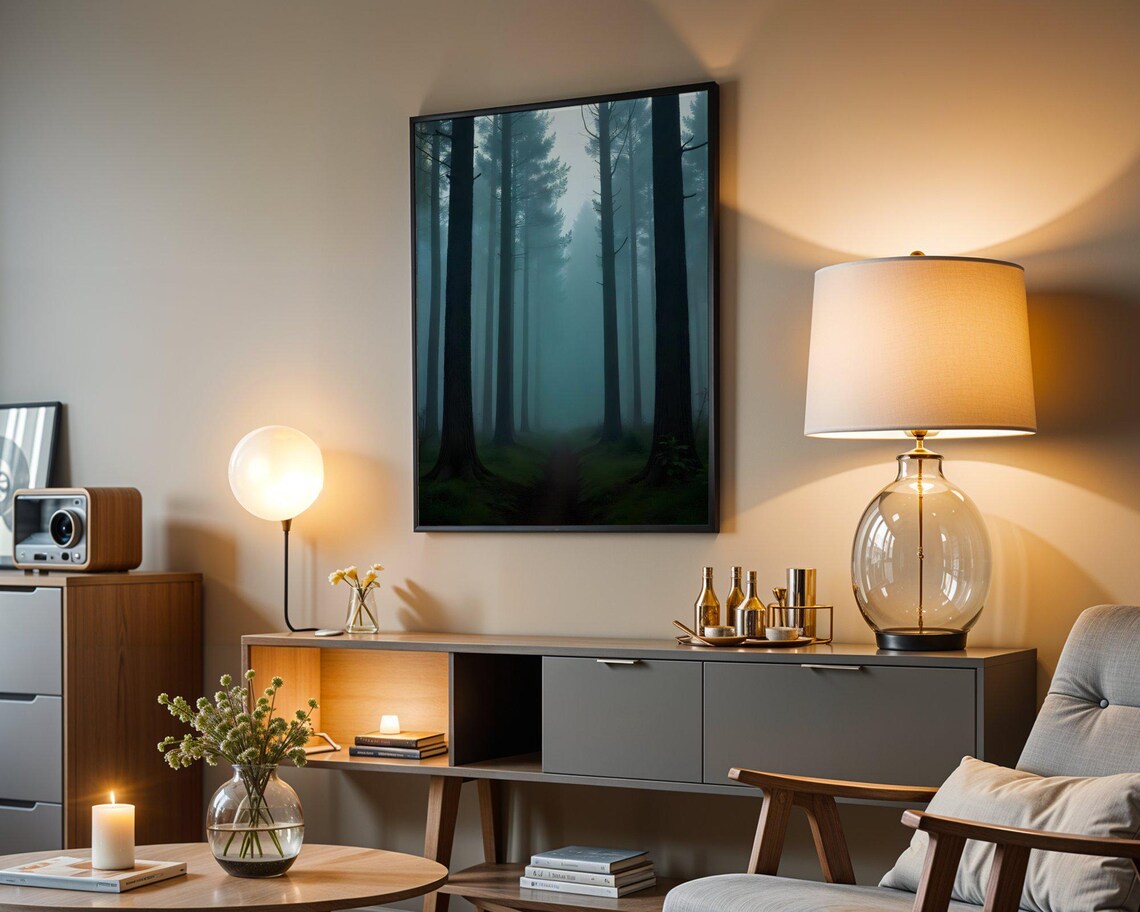 Mystical Forest Path Wall Art Enchanting Misty Trees Print Nature Photography Wilderness Decor Serene Landscape Poster Indoor - Image 5