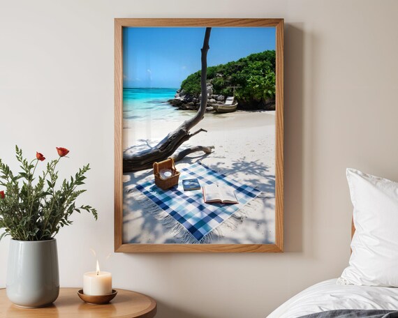 Scenic Tropical Beach Wall Art Serene Ocean Print Coastal Decor Nautical Photography Island Getaway Poster Sea Landscape Photo