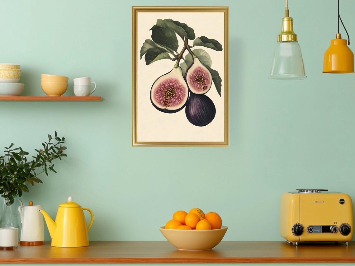 Fig Branch Botanical Illustration Vintage Fruit Kitchen Poster - Image 3