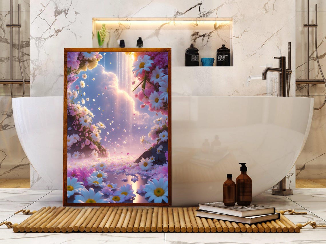 Daisy Floral Cascade Sunlit Petals Dreamy Spring Garden Art Print - Image 5