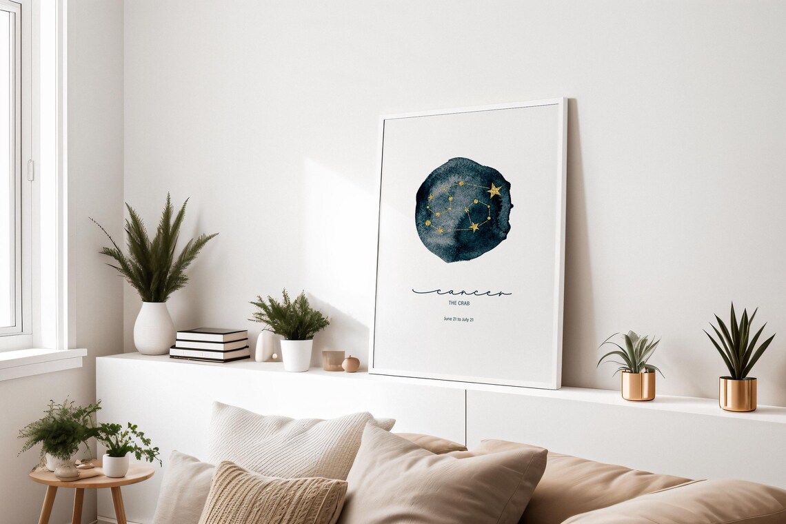Cancer Vintage Retro Astrology Zodiac Poster - Image 2