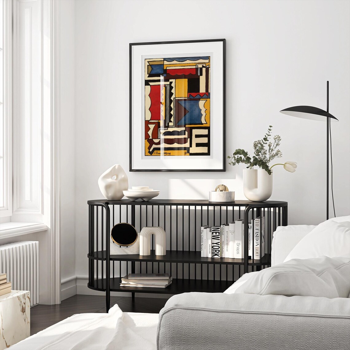 Mid Century Modern Retro Abstract Geometric Art Print - Image 3