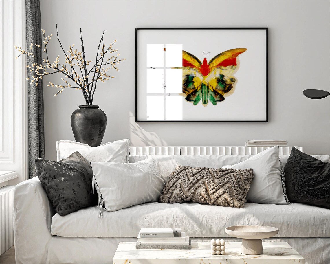 Yellow Butterfly Print, Vintage Botanical Art - Image 2