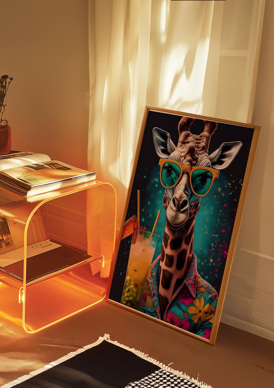 Funky Giraffe Pop Art Poster, Retro Safari Decor - Image 4