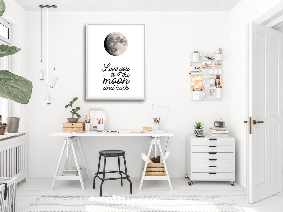 Love You To The Moon And Back, Minimalist Quote - Image 6
