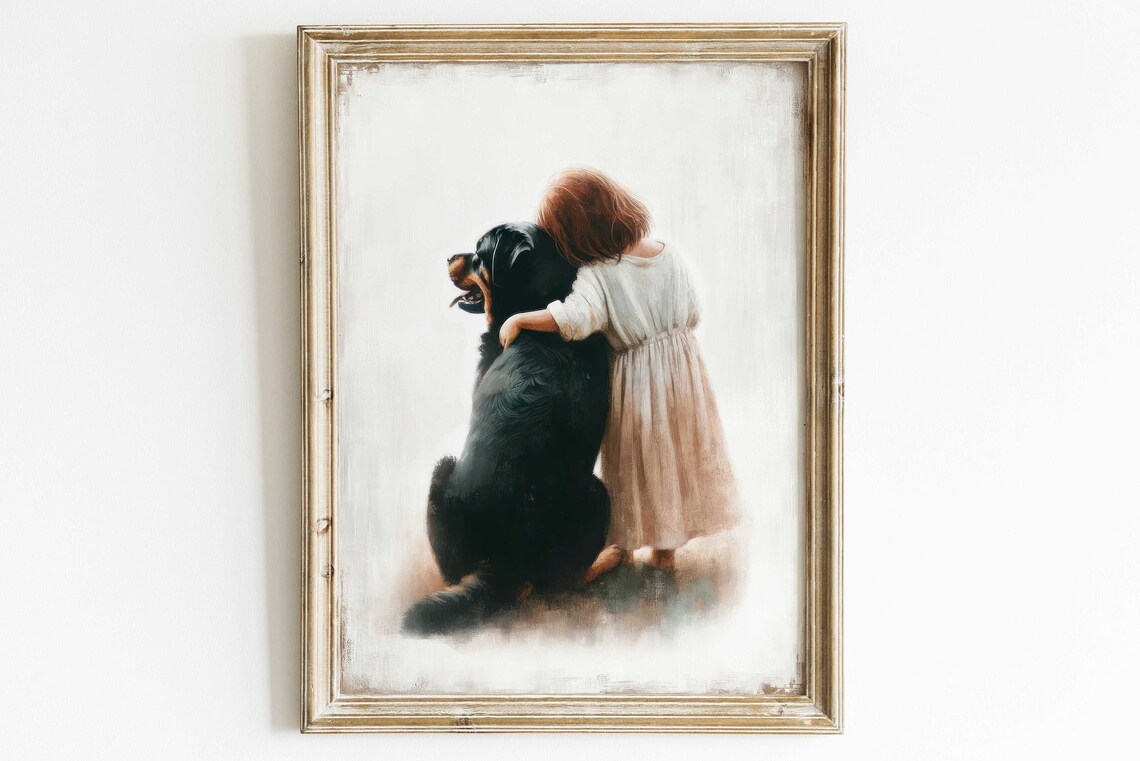 Rottweiler Nursery Decor Girl Dog Art Print - Image 3