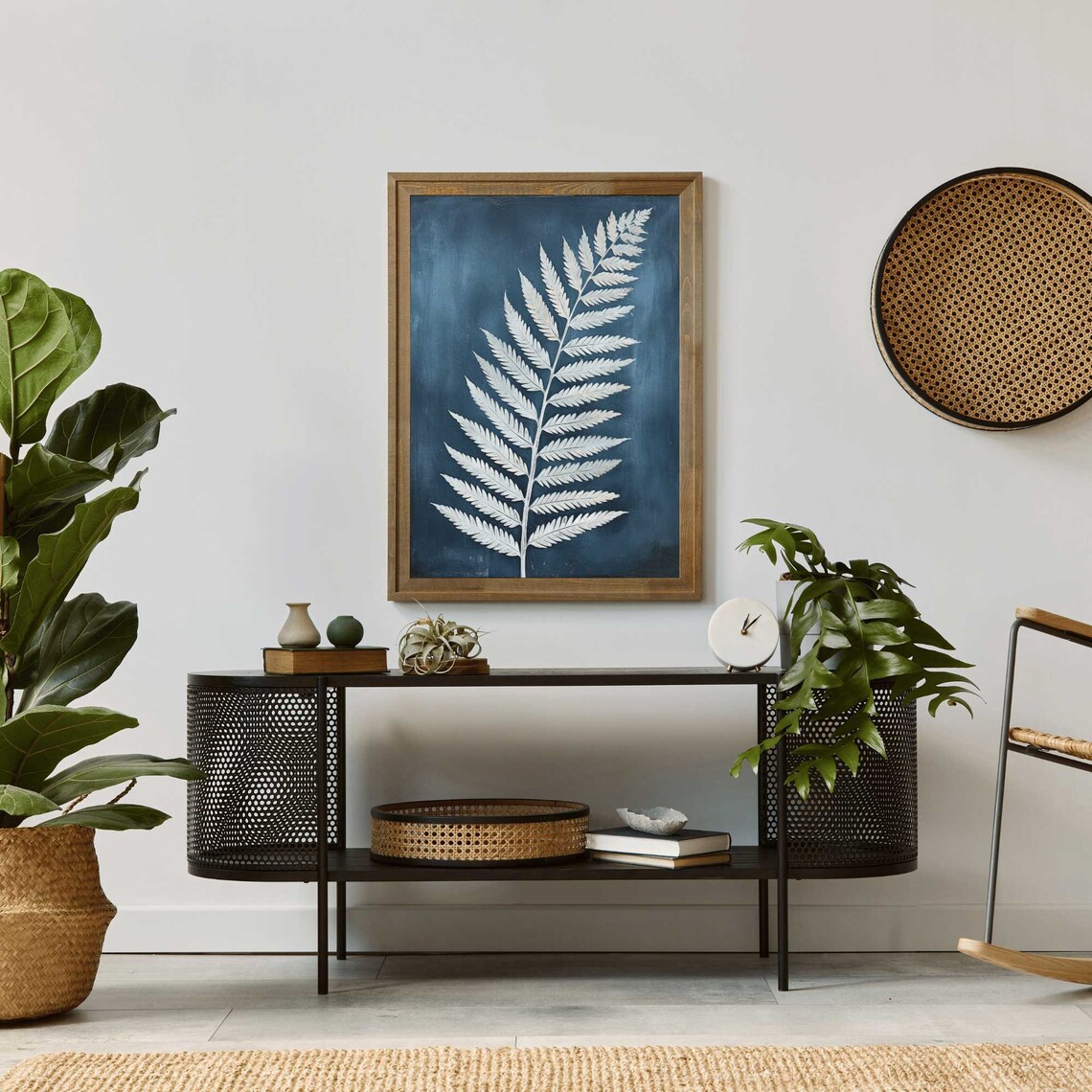 Blue Fern Print, Vintage Botanical Wall Art - Image 3