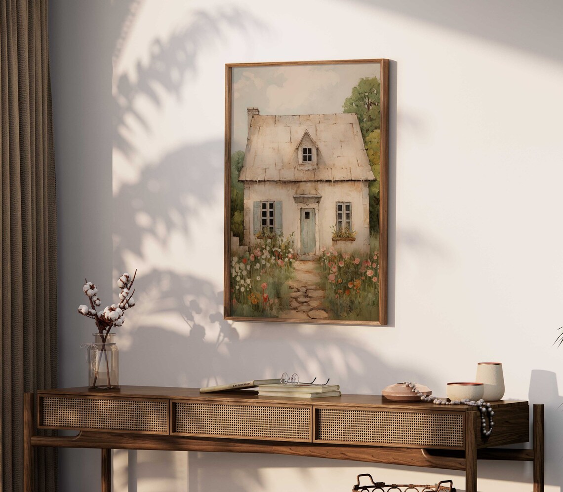 Stone House Rustic Farmhouse Wall Art Print - Image 2