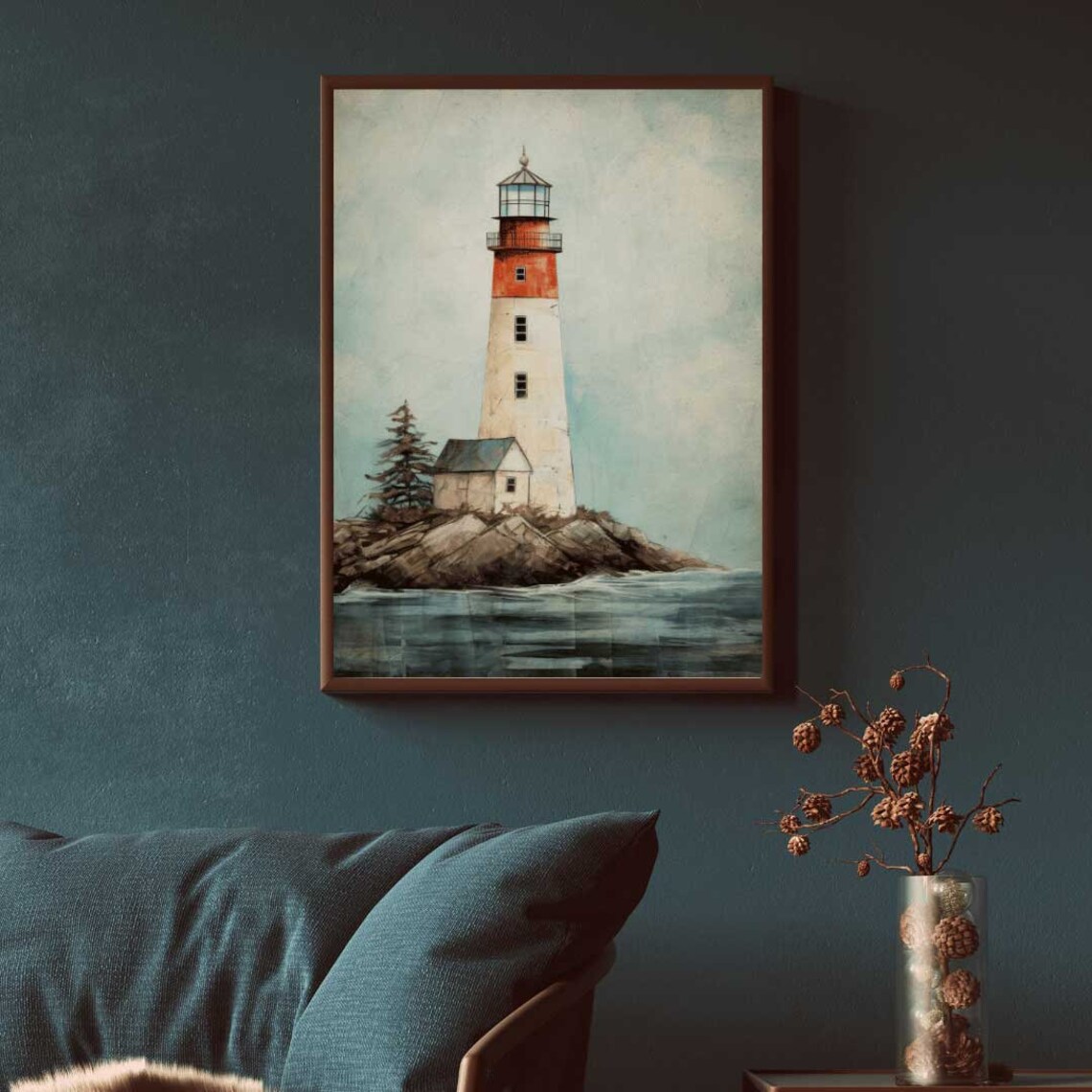 Lighthouse Nautical Vintage Art Print, Sea Wall Decor - Image 2