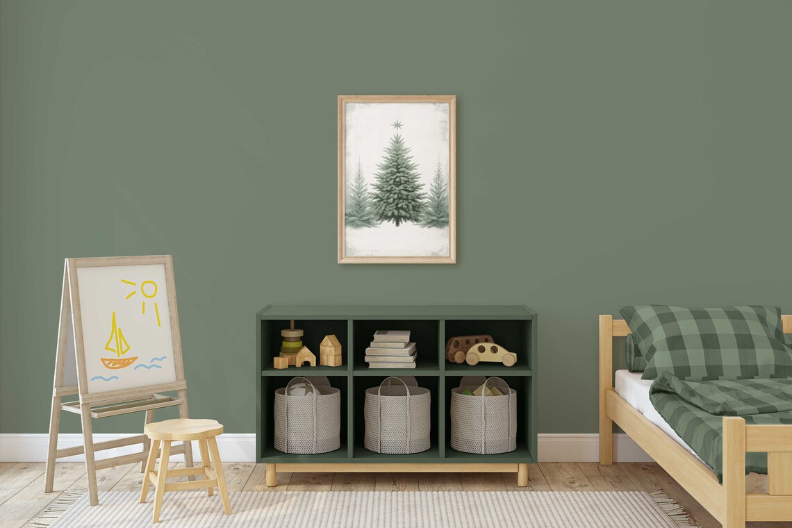 Christmas Tree Vintage Rustic Poster Print - Image 2