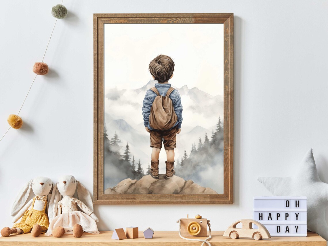 Adventure Toddler Decor, Mountain Nursery Art Print