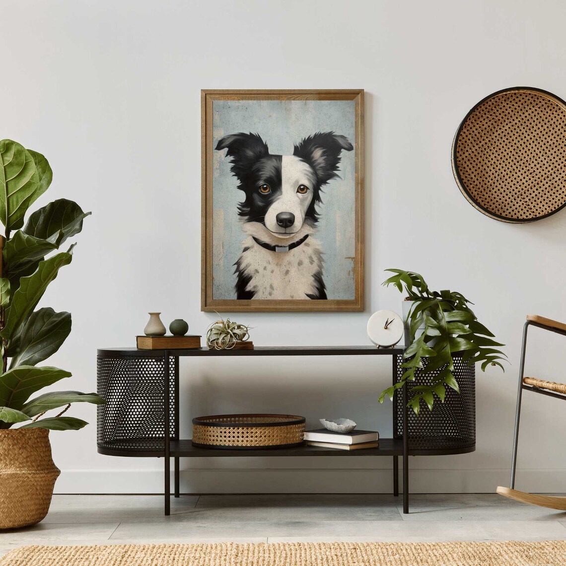 Border Collie Vintage Dog Portrait Art Print - Image 2