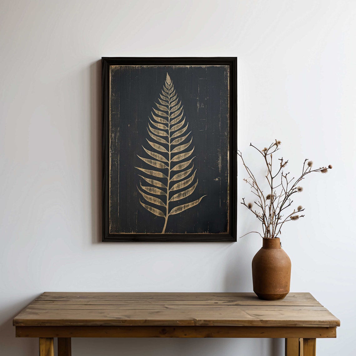Fern Frond Botanical Rustic Art Print - Image 2