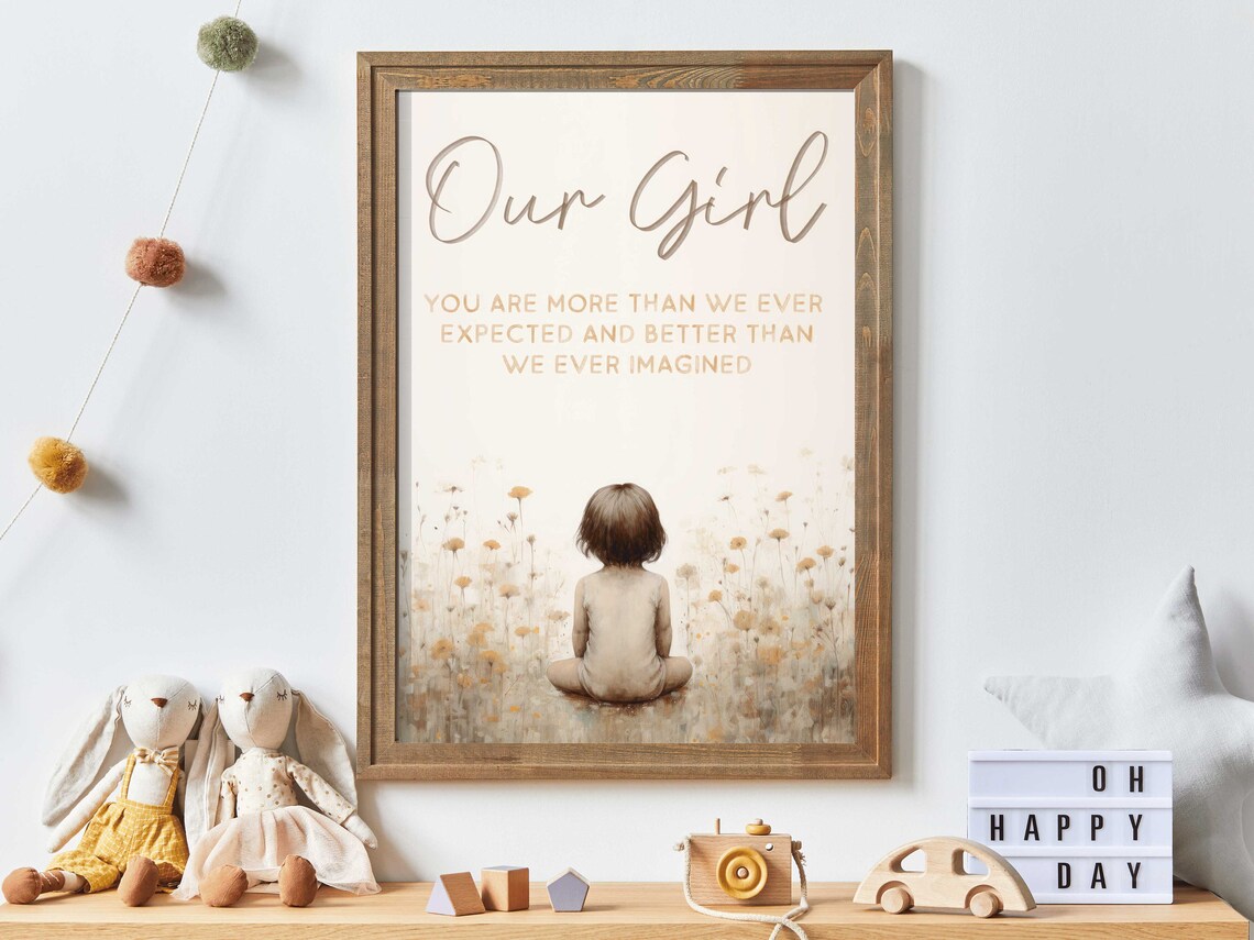 Our Girl Inspirational Quote Poster With Child in Wildflowers