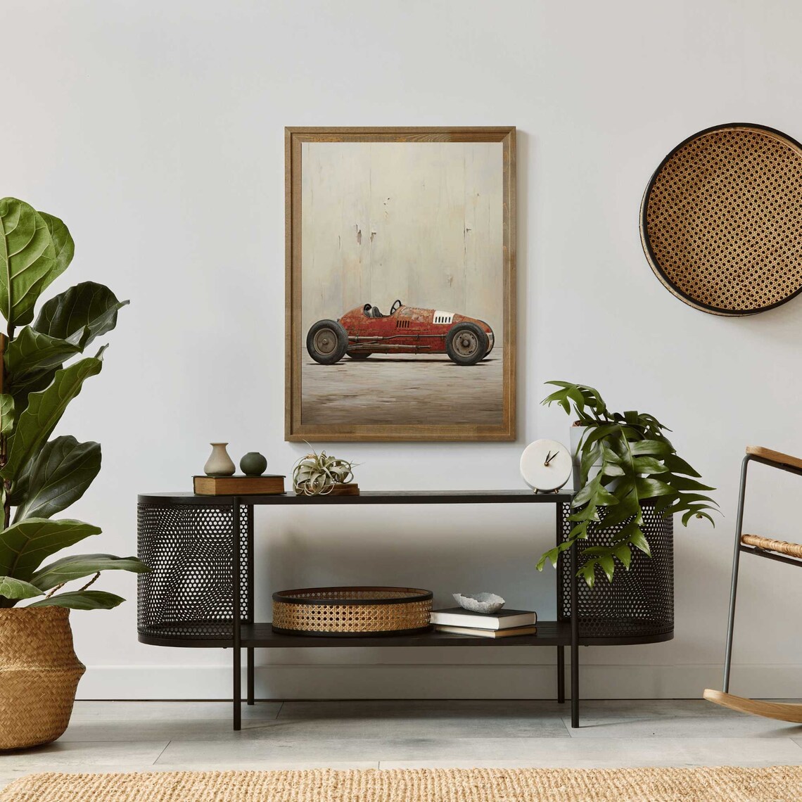 Red Vintage Racing Car Print, Kids Room Decor - Image 2