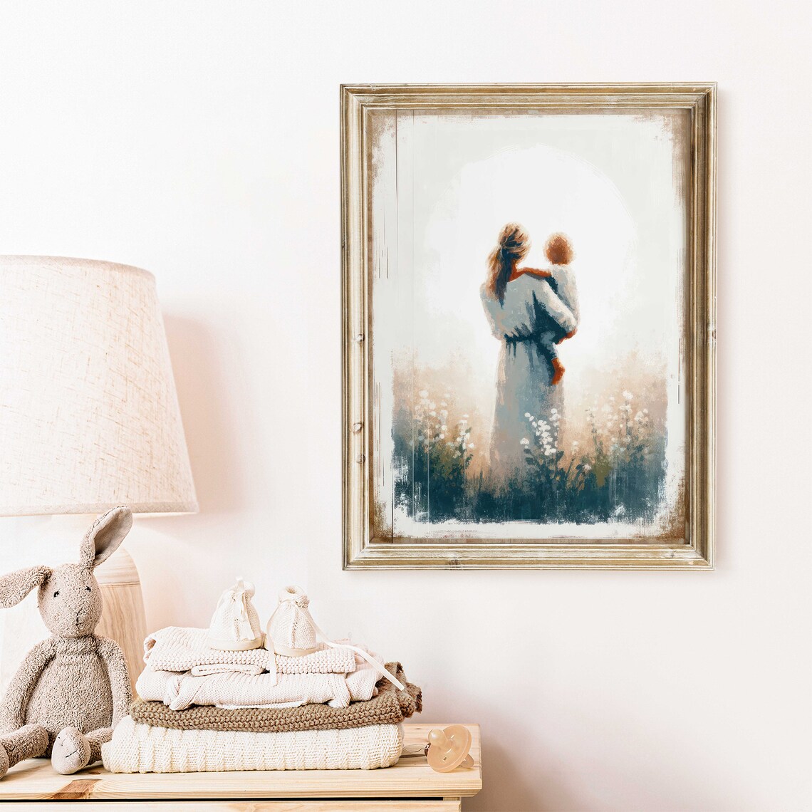 Mother and Son Bond Vintage Wall Art Print - Image 2