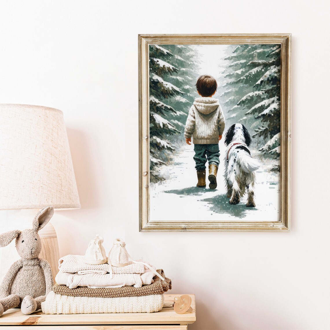 Vintage Boy and English Setter Art Print - Image 3