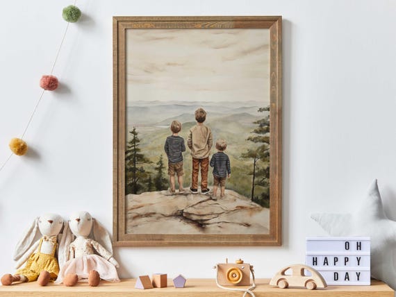Brother Room Decor, Three Brothers Art Print