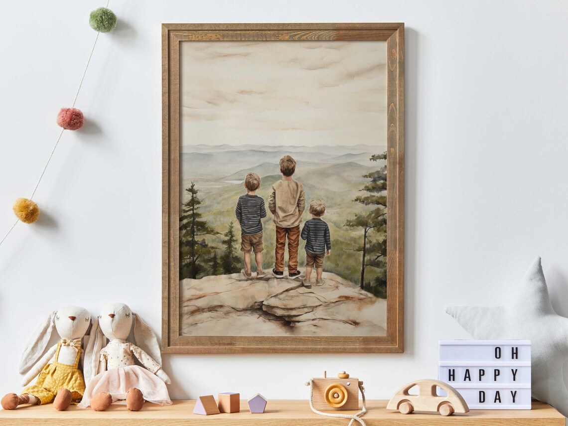 Brother Room Decor, Three Brothers Art Print
