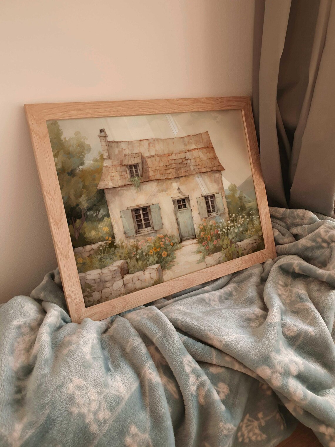 French Cottage Painting, Rustic Farmhouse Art Print - Image 2